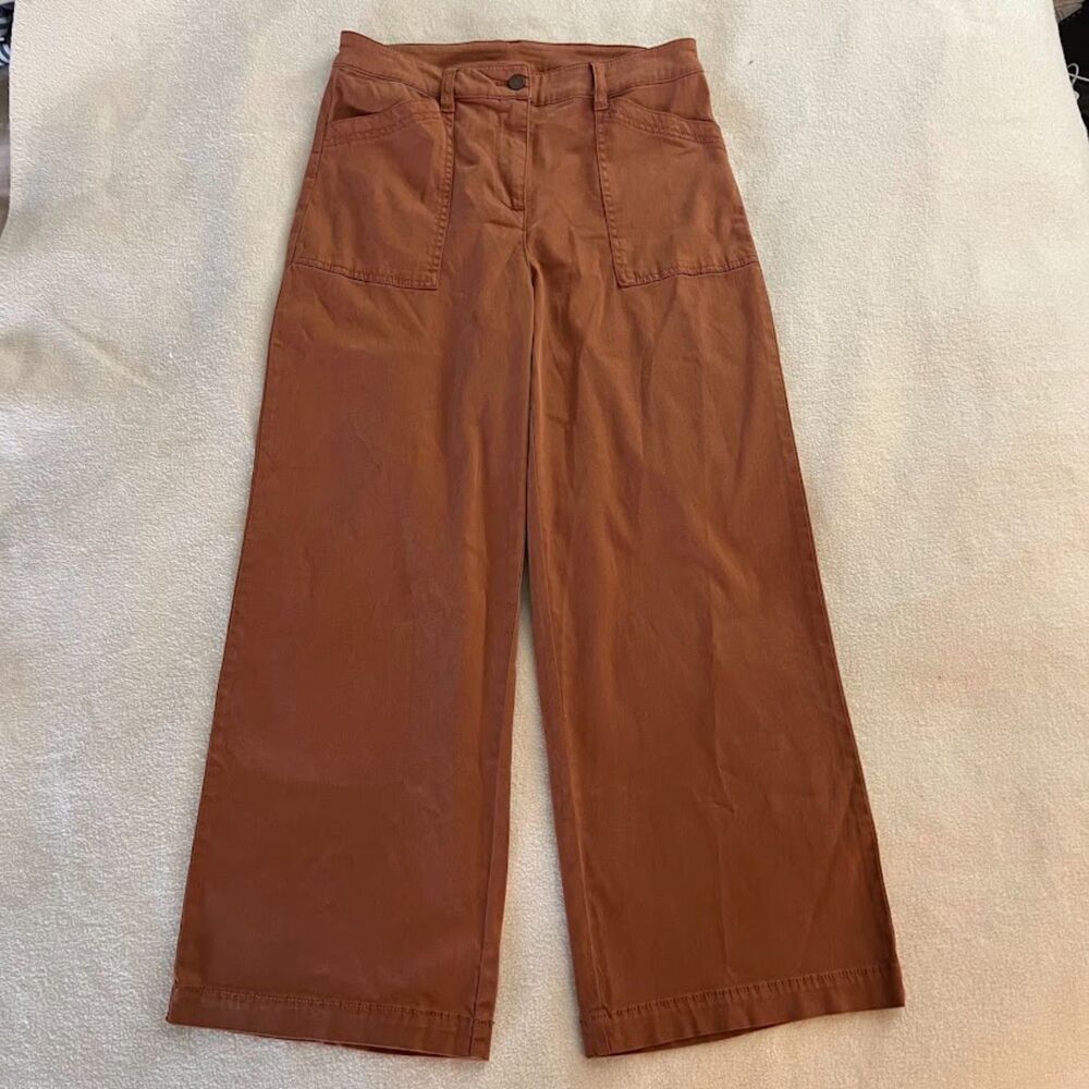 Women's Joie Wide Leg Pants Brown Cotton Blend Boho Minimalist, Size 6